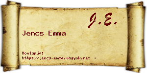 Jencs Emma névjegykártya