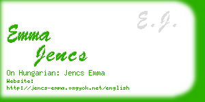 emma jencs business card